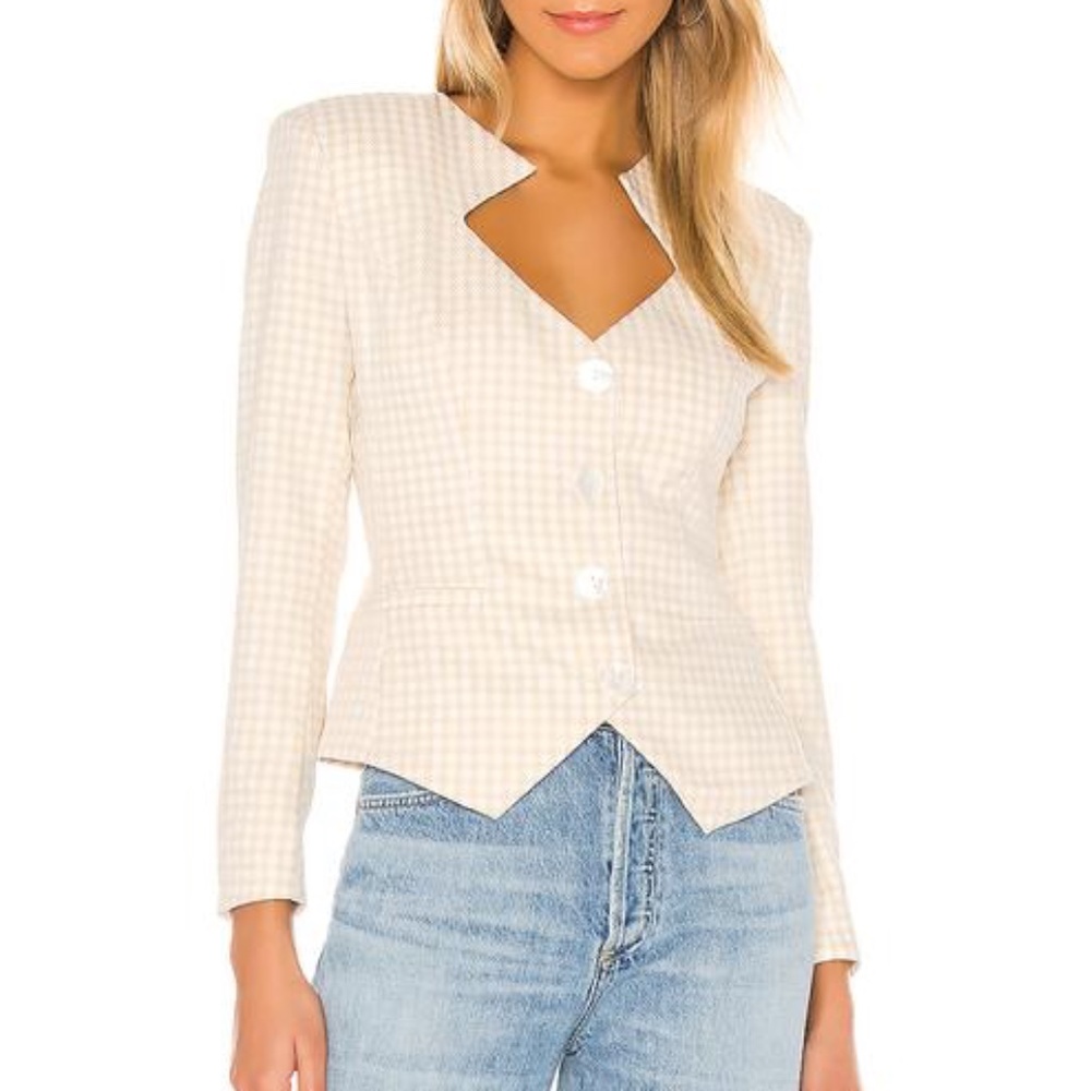 Song Of Style Ramona Gingham Blazer Size S